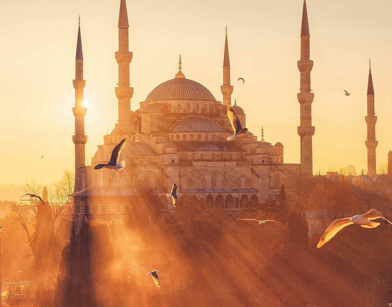 Atardecer sobre la Basílica Estambul Turquia