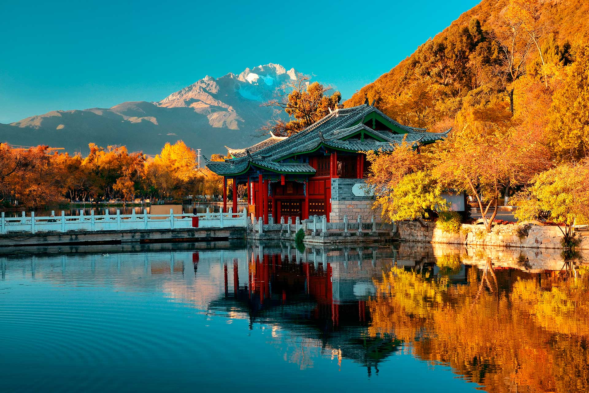 China templo lago