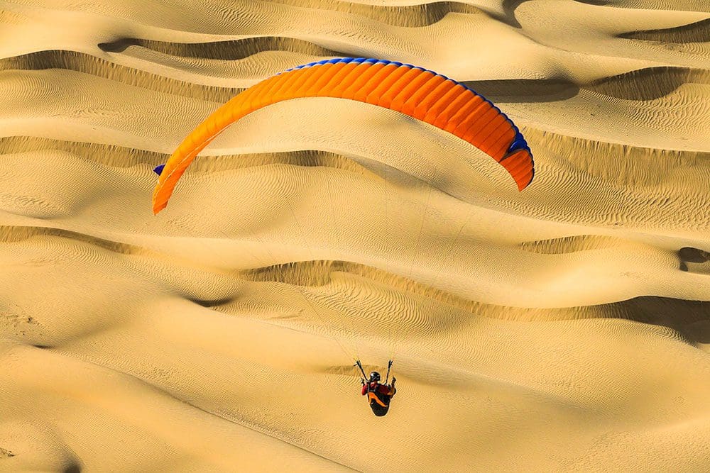 Paragliding in the desert