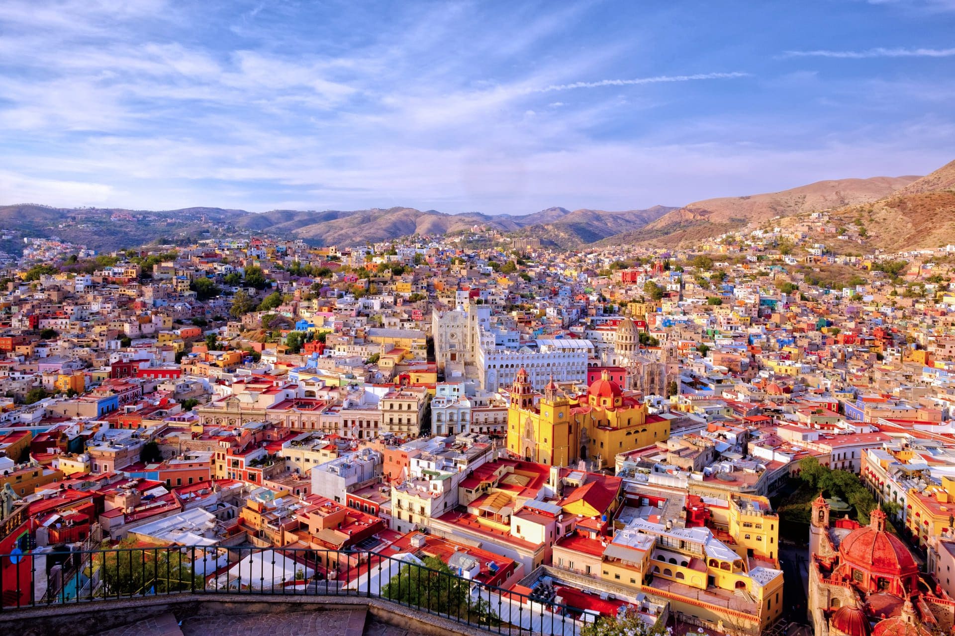 Aerial view of Guanajuato capital city