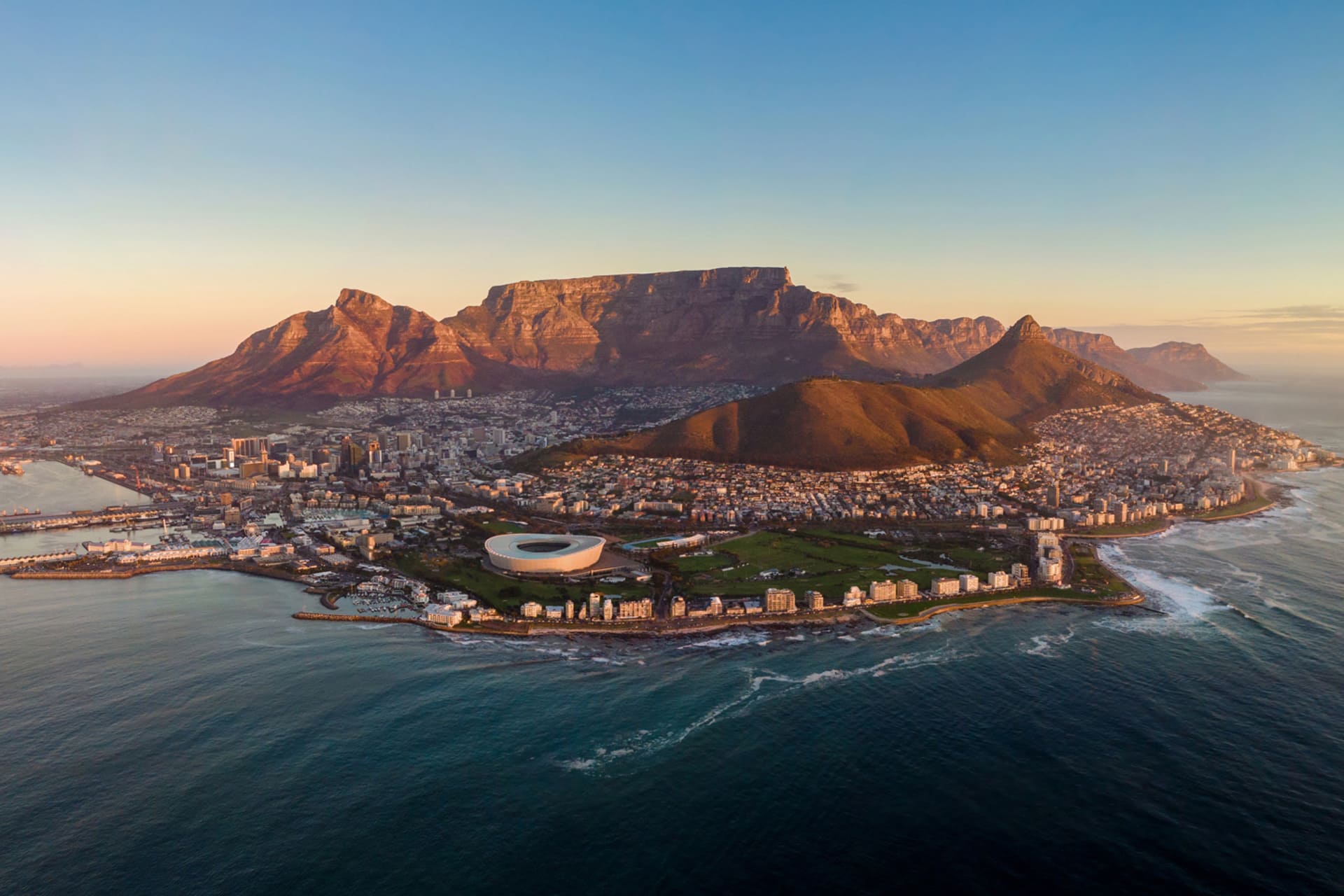 Aerial view of South Africa