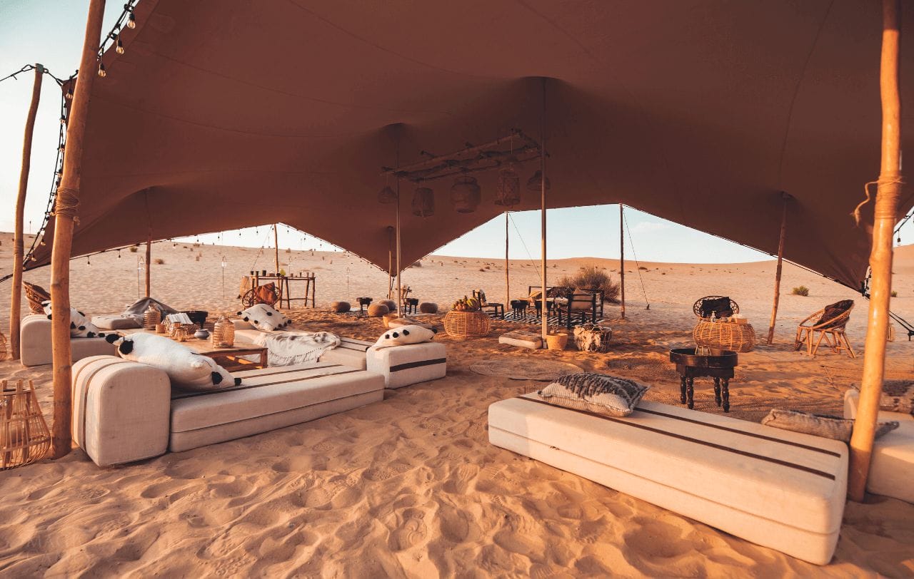luxury camp in the desert of Wahiba Oman