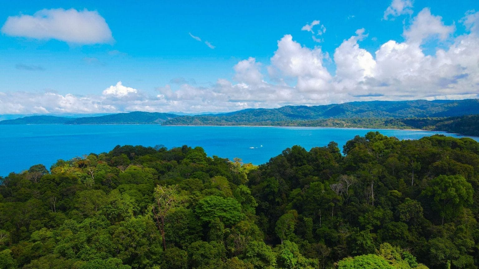 Vista aérea Drake Bay en Costa Rica