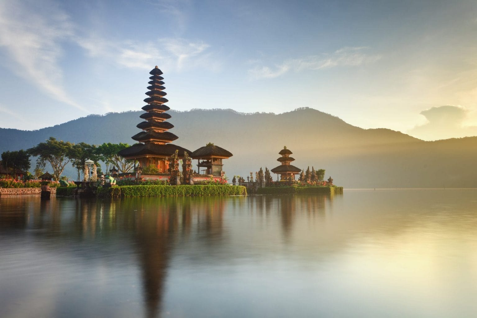 Vista de templos Indonesia